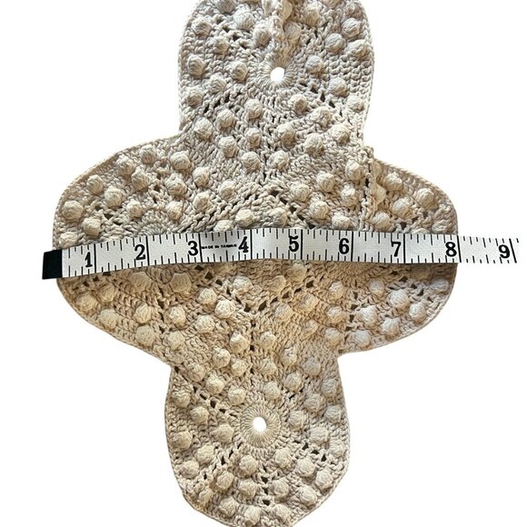 Crocheted Antimacassar Lot Of 3 White Popcorn Doilies Handmade MCM Granny Core - Picture 15 of 16